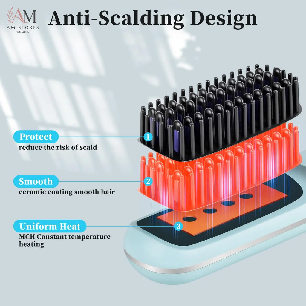 Portable Ceramic Hair Straightening Brush - view 5