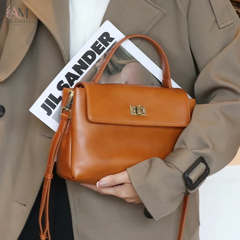 Genuine Women's Leather Vintage Crossbody Bag - view 12