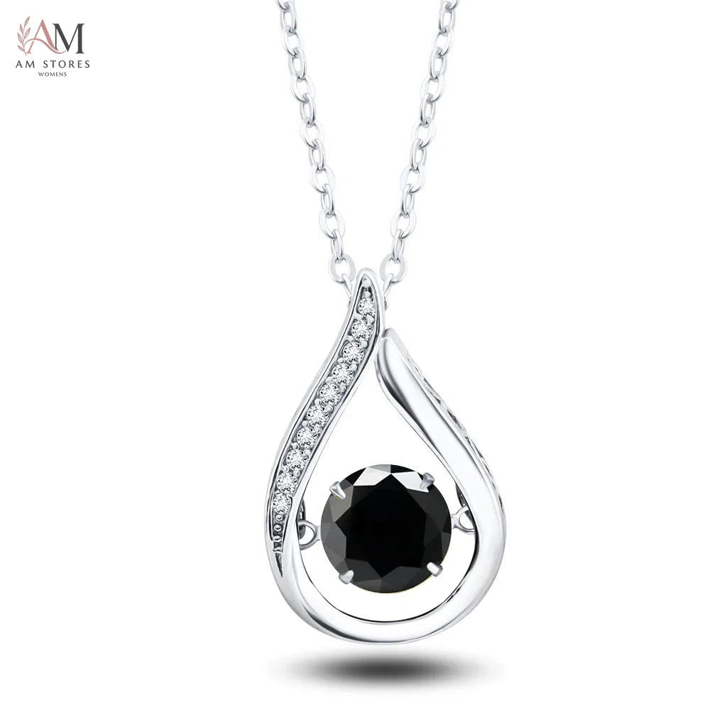 GRA 1ct Moissanite Pendant Necklace in 925 Silver - view 1