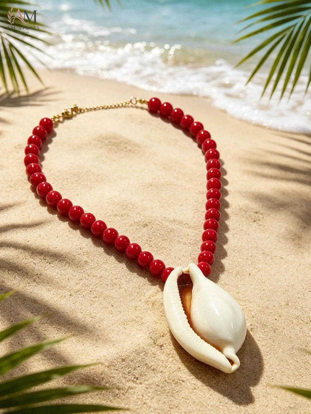Boho Cowrie Shell Beaded Choker Necklace - view 4