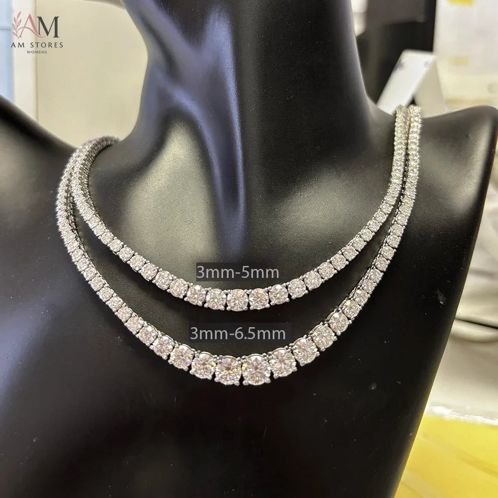 Moissanite Tennis Necklace in S925 Silver - view 3