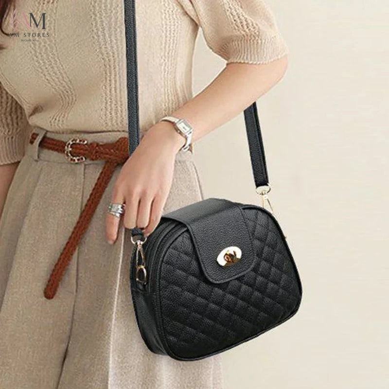 Women's Leather Quilted Multi-Compartment Crossbody Bag - view 6