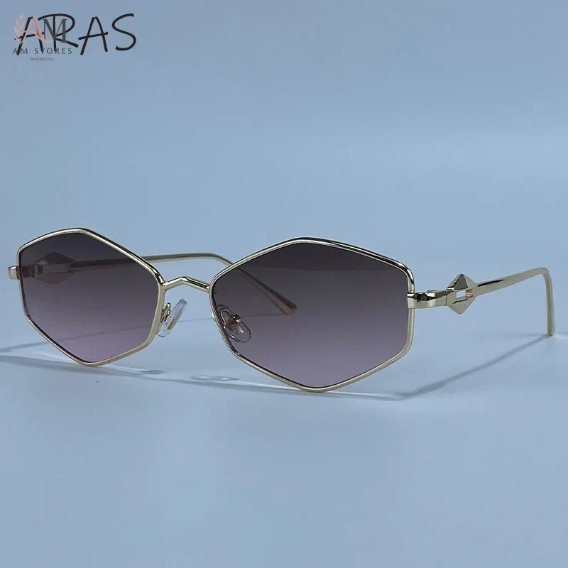 Women's Vintage Hexagon Metal Sunglasses - view 13