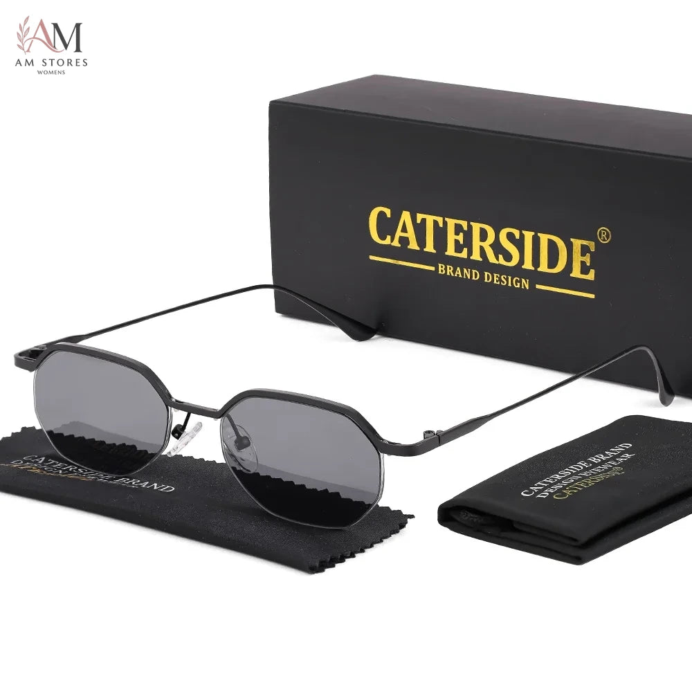 Caterside Unisex Vintage Polygon Small-Frame Sunglasses - view 15