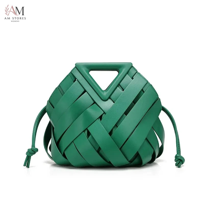 Women's Leather Woven Crossbody Bag - view 13
