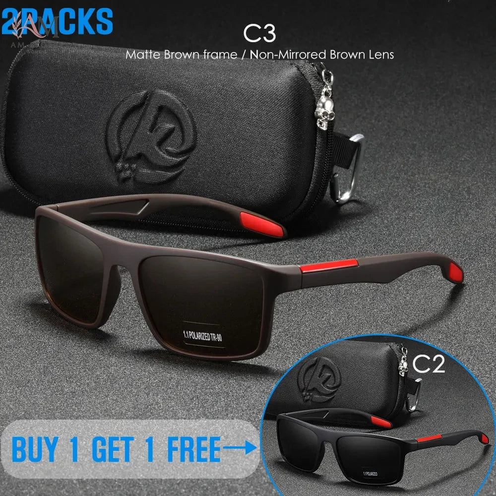 KDEAM Unisex Rectangle Polarized Sports Sunglasses - view 9