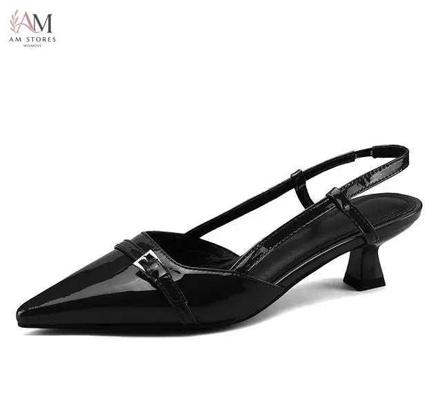 Women's Pointed-Toe Slip-On Leather High-Heel Pumps - view 8