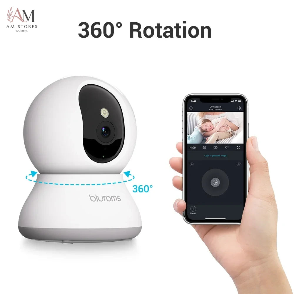 2K 360° Indoor Pet Camera with Two-Way Audio - Image 3