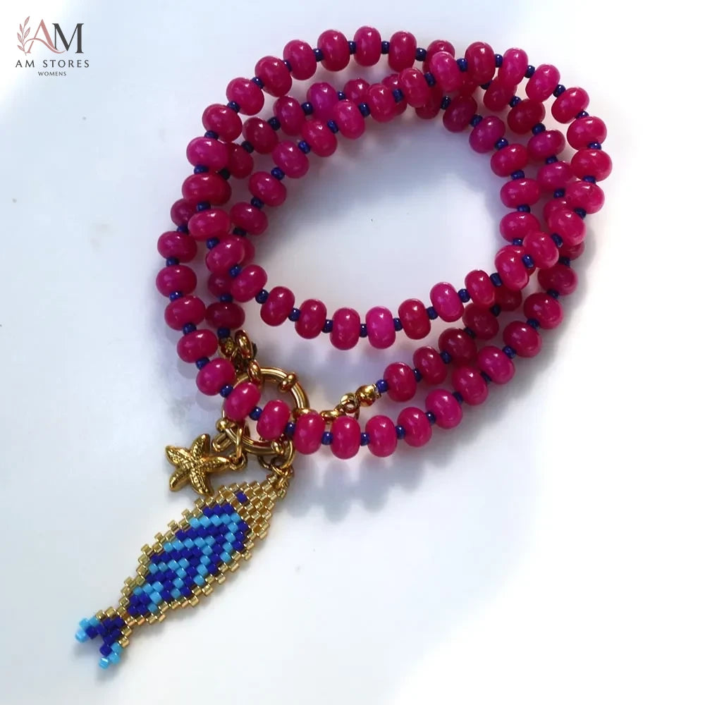 Handwoven Fish Pendant Necklace - view 11