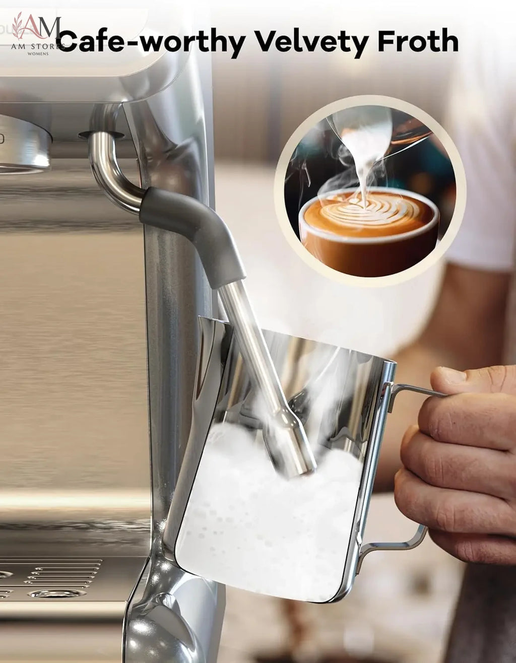 20-Bar 1450W Espresso Machine with Built-In Grinder - view 4