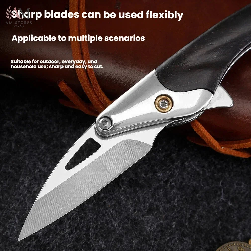 Black Walnut Handle Folding Fruit Knife - view 3