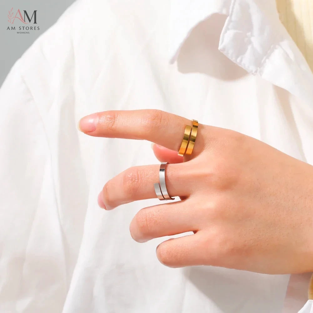 Stainless Steel Adjustable Geometric Women's Ring - view 5