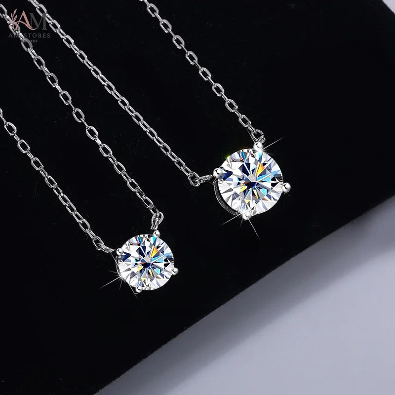 0.5–5CT Moissanite Pendant Necklace in 925 Sterling Silver - view 5