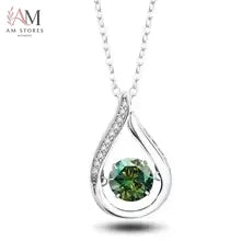 GRA 1ct Moissanite Pendant Necklace in 925 Silver - view 6