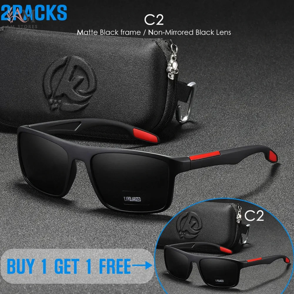 KDEAM Unisex Rectangle Polarized Sports Sunglasses - view 17
