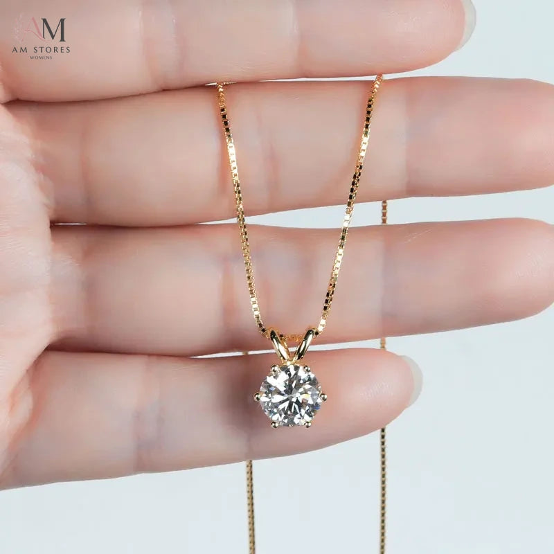 0.5–5ct Moissanite Pendant Necklace in 925 Silver - view 1