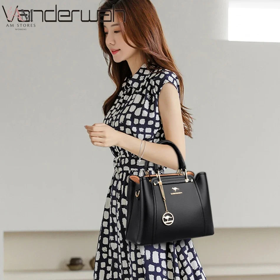 Women's Leather Large-Capacity Crossbody Bag - view 4