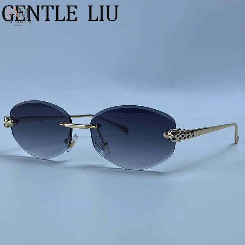 Women's Vintage Rimless Hexagon Y2K Sunglasses - view 13