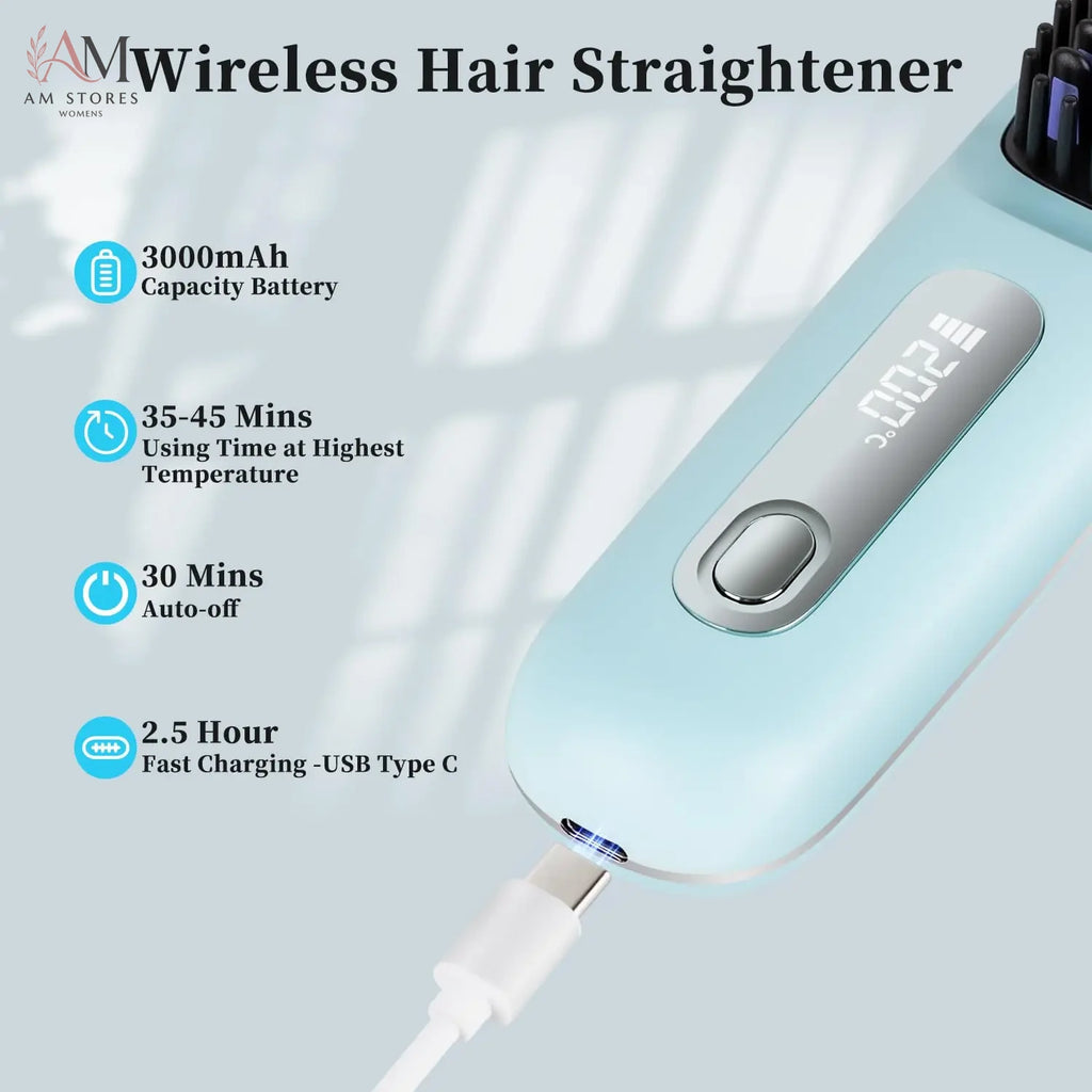 Portable Ceramic Hair Straightening Brush - view 4