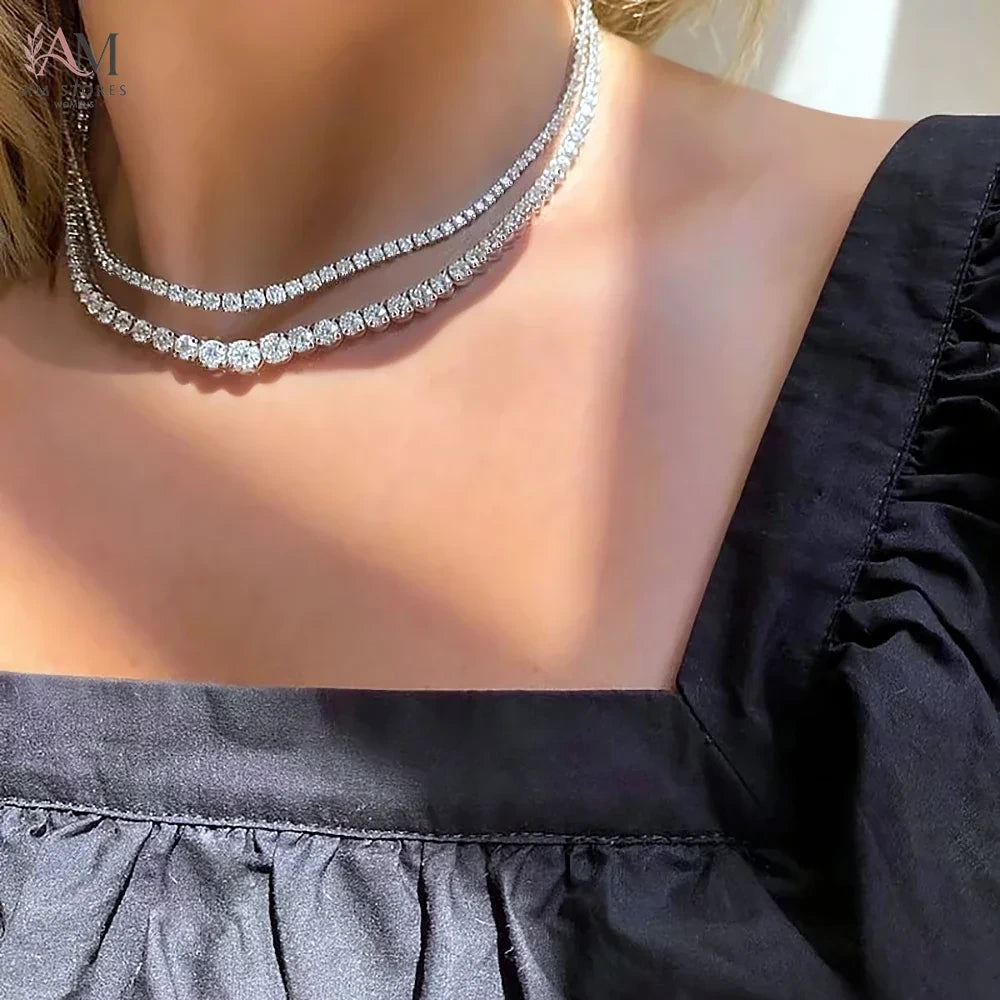 Moissanite Tennis Necklace in S925 Silver - view 4