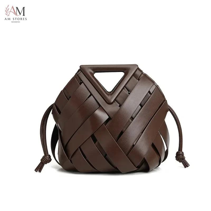 Women's Leather Woven Crossbody Bag - view 11