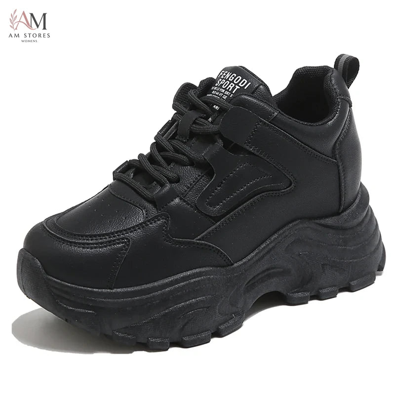 Women's Platform Leather Sneakers - view 7