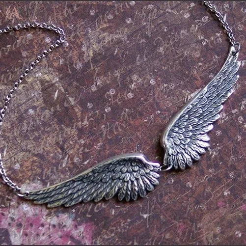Vintage Angel Wing Feather Statement Necklace - view 4