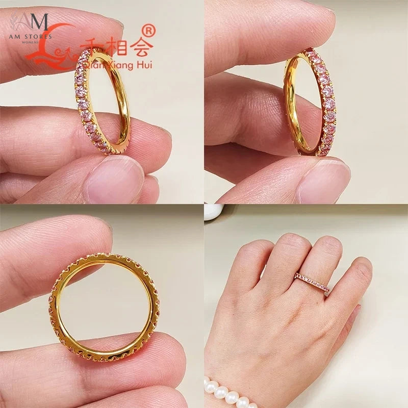 Moissanite Engagement Eternity Women's Ring - view 5