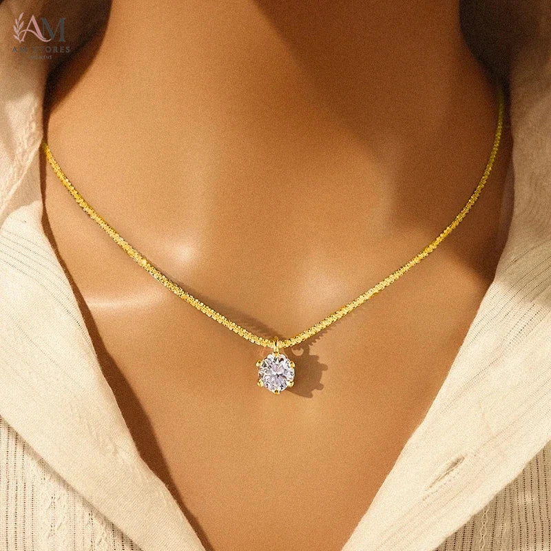 LOUTF 925 Sterling Silver Moissanite Pendant Women's Necklace - view 7