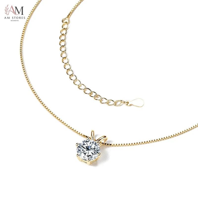 0.5–5ct Moissanite Pendant Necklace in 925 Silver - view 2