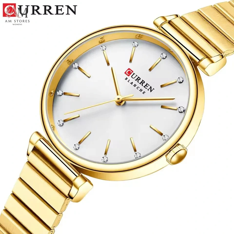 CURREN 9081 Advanced Elegant Women's Quartz Watch Waterproof Stainless Steel Strap Business Women's Watch relojes de mujer
