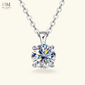 1ct Moissanite Solitaire Pendant Necklace in 925 Silver - view 7