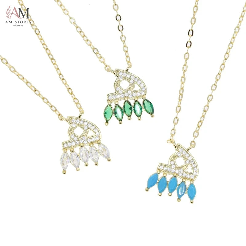 Gold-Plated Colorful Arabic Letter Pendant Necklace - view 14