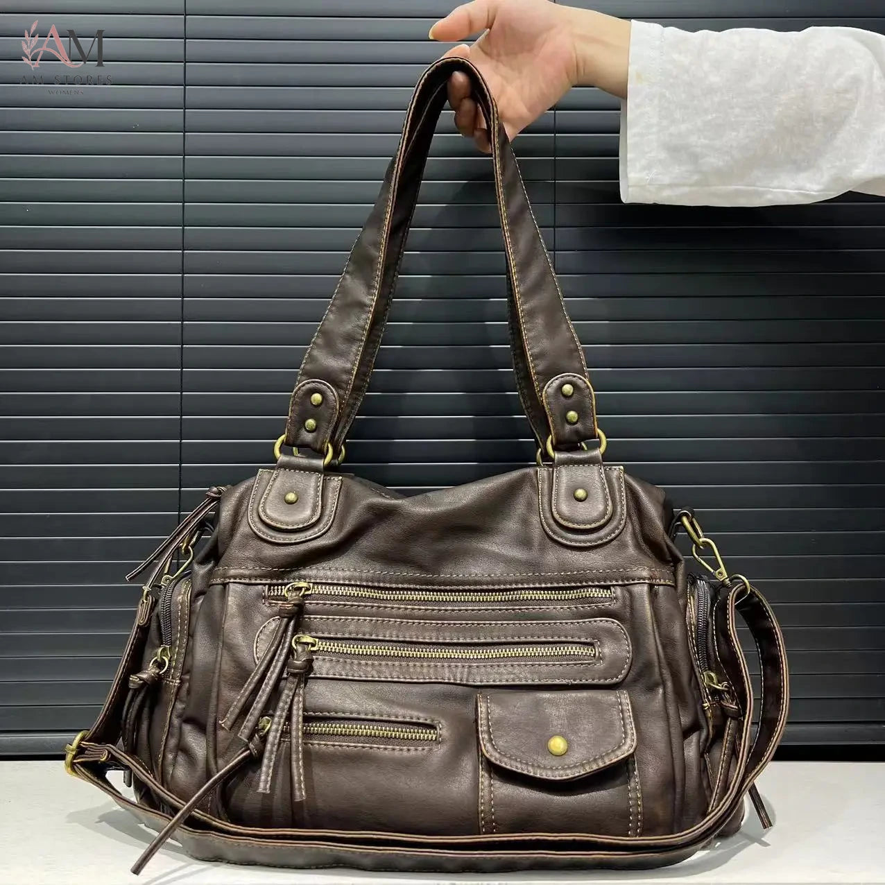 Y2K Girls' Leather Large-Capacity Vintage Crossbody Bag - view 2