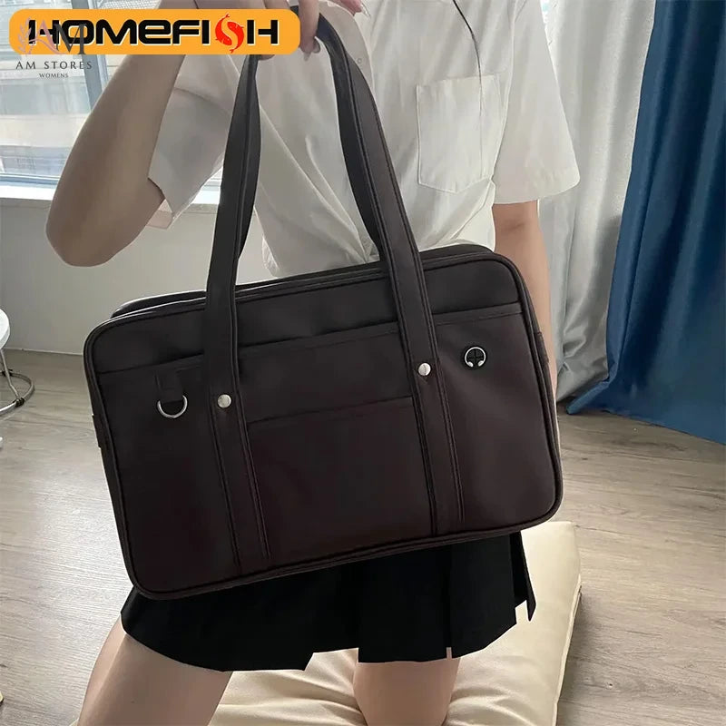 HOMEFISH Women's PU Leather Waterproof Backpack - view 1