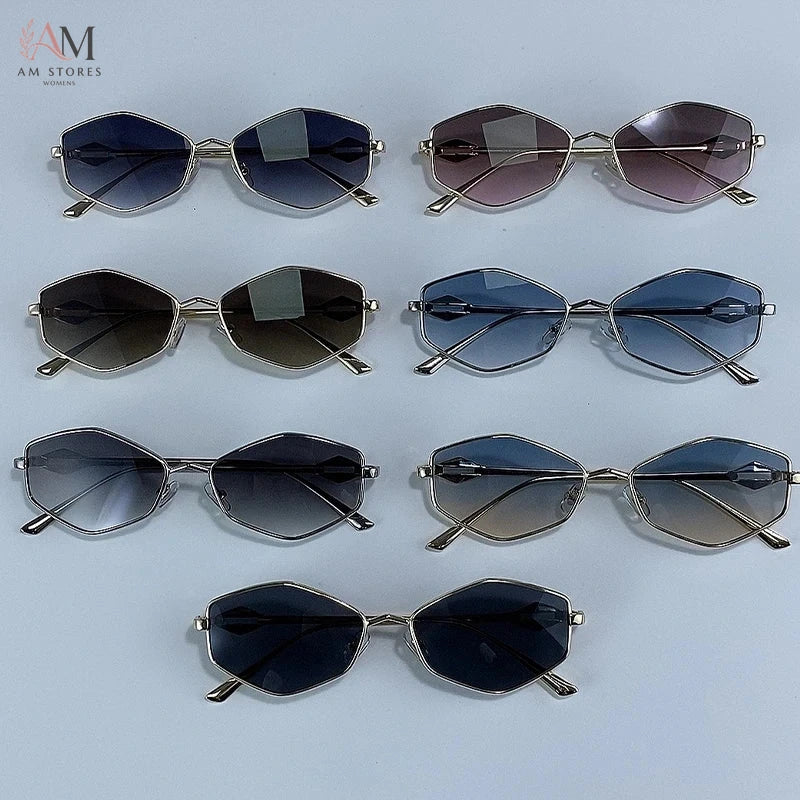 Women's Vintage Hexagon Metal Sunglasses - view 14