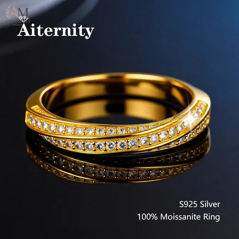 925 Sterling Silver Moissanite Wedding Women's Ring - view 14