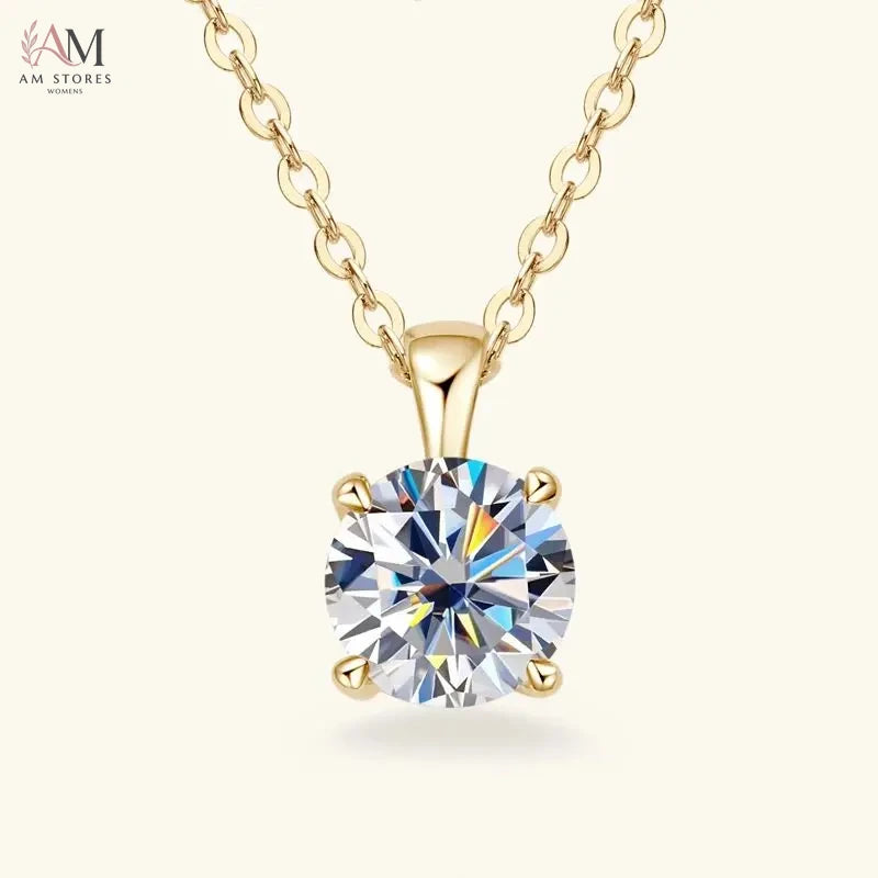 1ct Moissanite Solitaire Pendant Necklace in 925 Silver - view 8