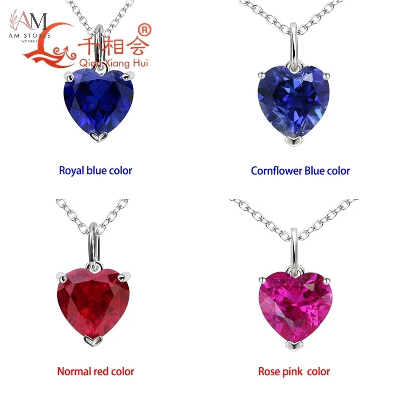 3.6ct Heart-Shaped Lab-Grown Gemstone Pendant Necklace - view 4