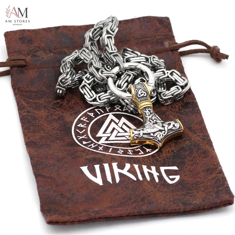 Stainless Steel Wolf Celtic Men's Pendant Necklace - view 6