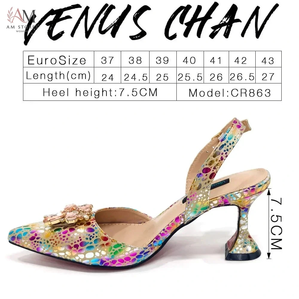 Venus Chan Rhinestone High Heels & Matching Bag Set - view 5