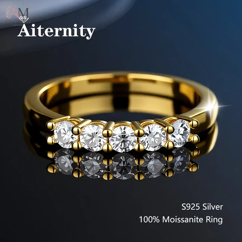 925 Sterling Silver Moissanite Wedding Women's Ring - view 11