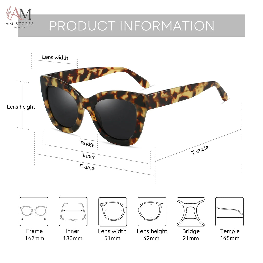 BLUEMOKY Women's Cat-Eye Polarized Driving Acetate Sunglasses UV400 - view 2