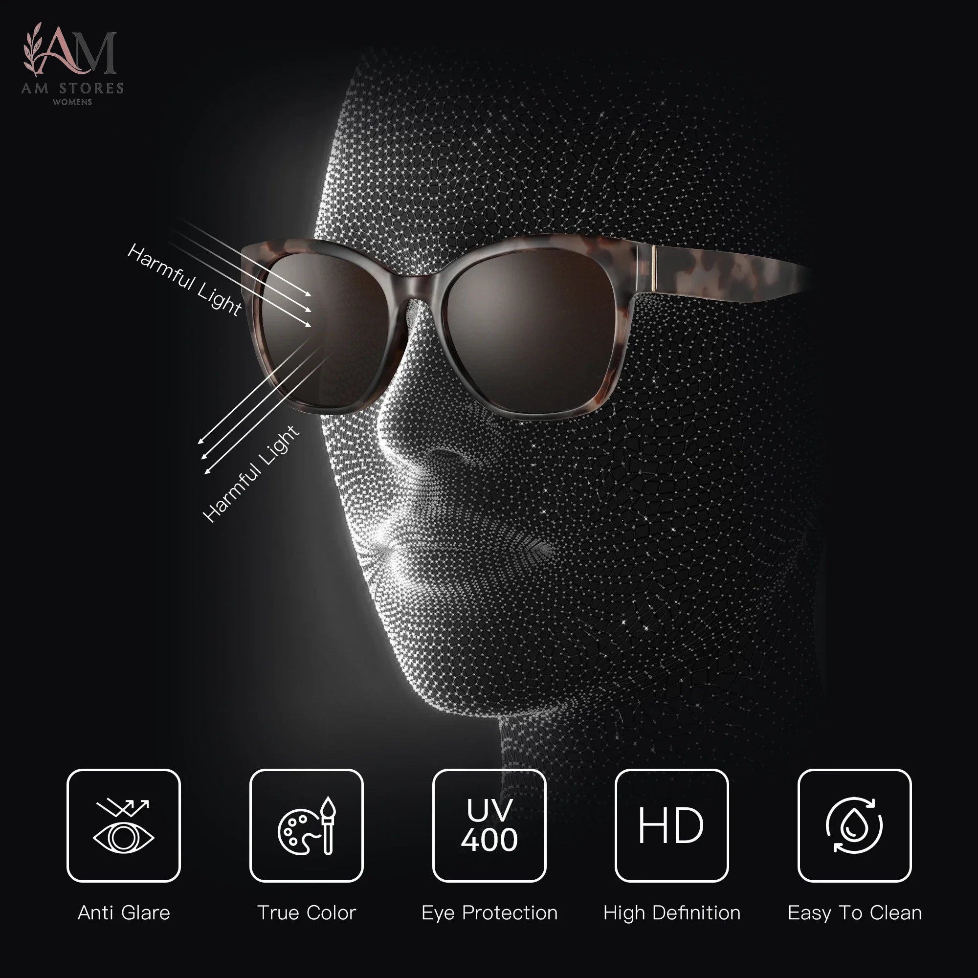 ZENOTTIC Women's Vintage Cat-Eye Oversized Polarized Sunglasses UV400 - view 4