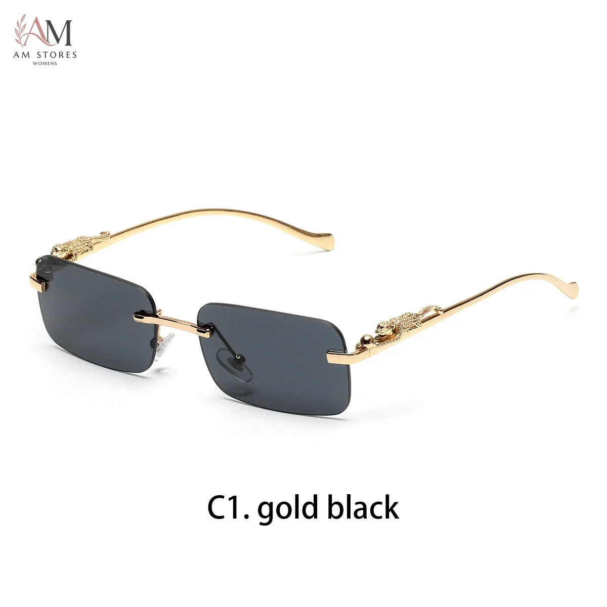 Ruiao Unisex Rimless Square Metal Sunglasses UV400 - view 13