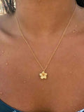 Bohemian Plumeria Flower Pendant Necklace - view 1