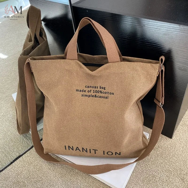 Unisex Washed Canvas Large-Capacity Messenger Bag - view 4