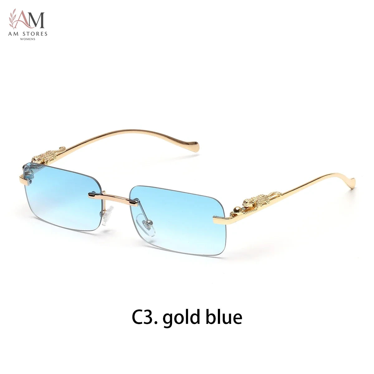 Ruiao Unisex Rimless Square Metal Sunglasses UV400 - view 7