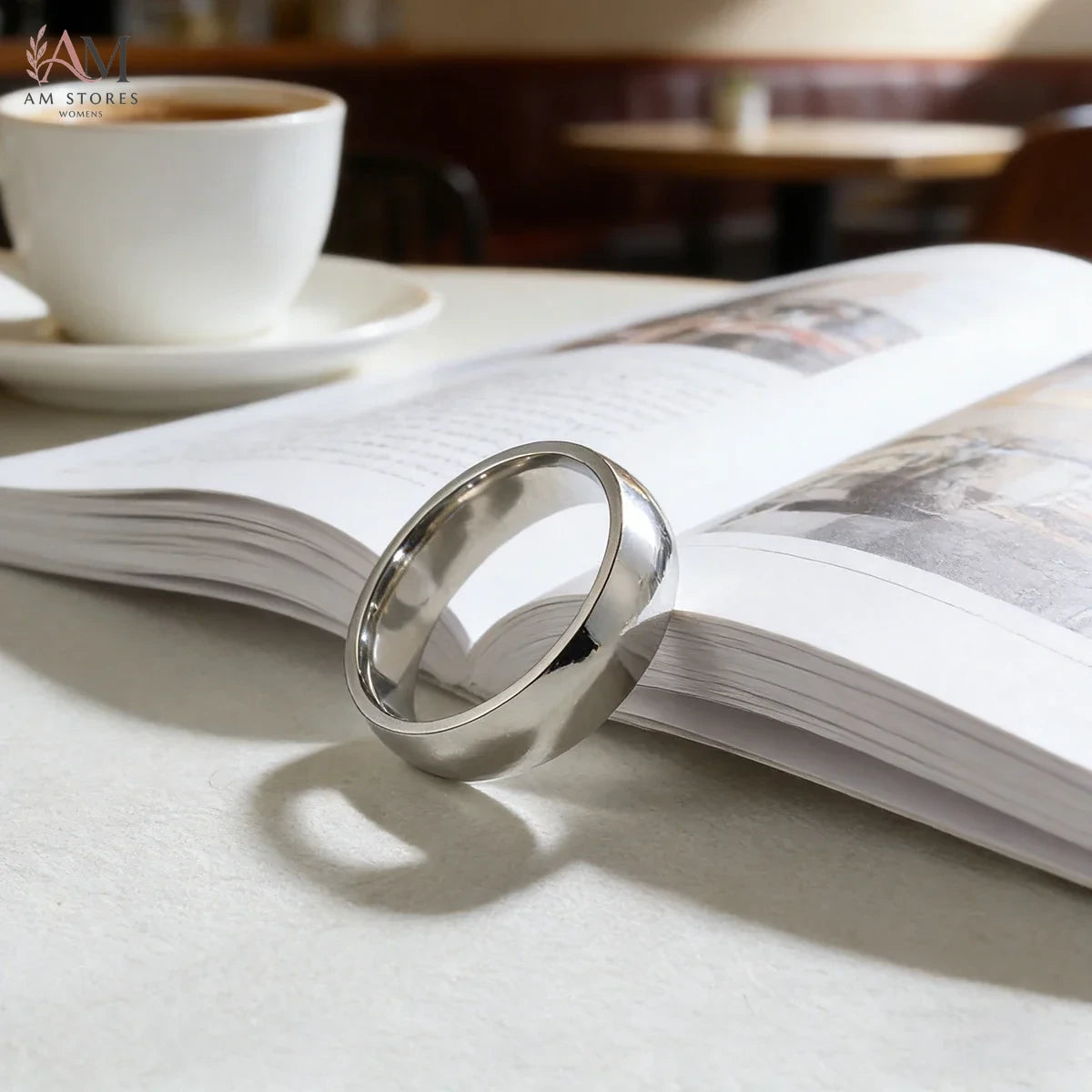 Stainless Steel Wedding Couple Unisex Ring - view 6