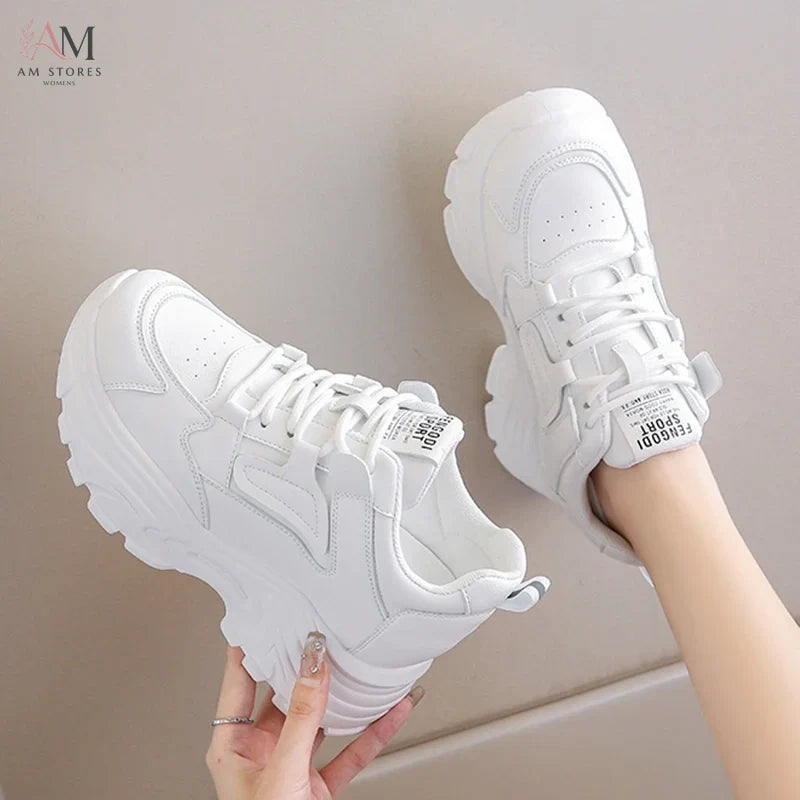 Women's Platform Leather Sneakers - view 2